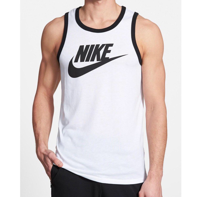 台灣公司貨清倉拍賣 NIKE NSW TANK ACE LOGO 運動背心 白黑 779235100  XL號 XXL號