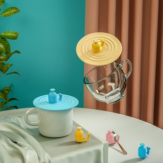 矽膠杯蓋可愛鯨魚圓形防塵茶咖啡杯蓋家庭辦公室
