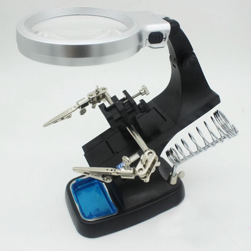 【傑森創工】流線型接架 放大鏡 3倍 4.5倍 超亮LED燈 USB供電 可裝電池 電焊台 Arduino 多軸