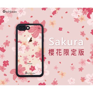PinkBee☆【Richbox】iPhoneX/6s/7/8 plus 櫻花彩繪背卡 一代 二代防水殼適用＊現貨