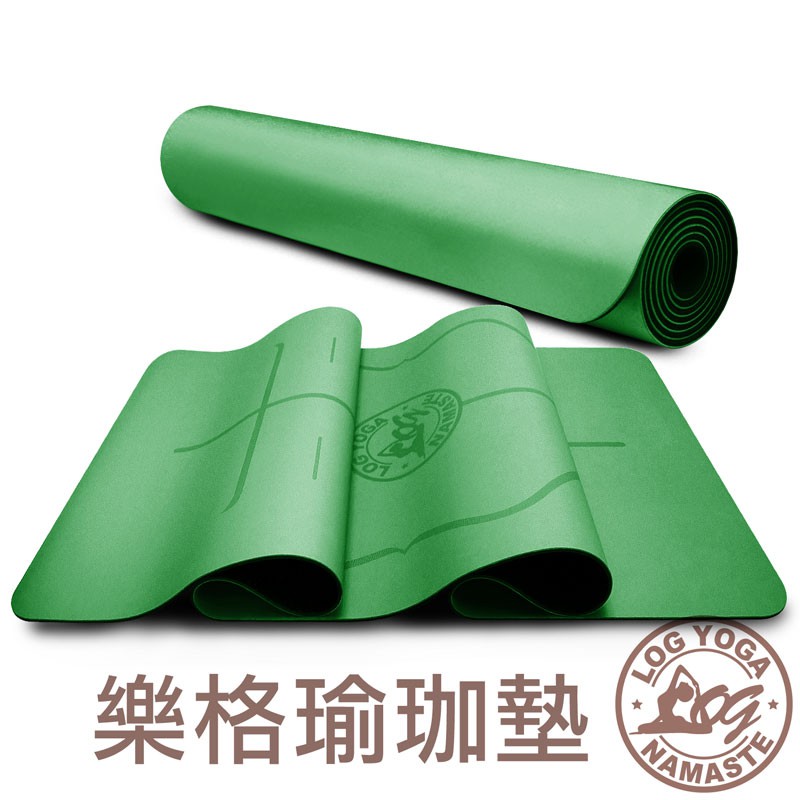 LOG YOGA 樂格 PU專業款體位線瑜珈墊 -綠色 (厚度5mm)