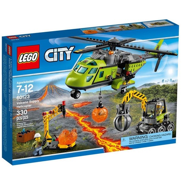 ＊特價＊【積木樂園】樂高 LEGO 60123 CITY 城市系列 火山載運直升機