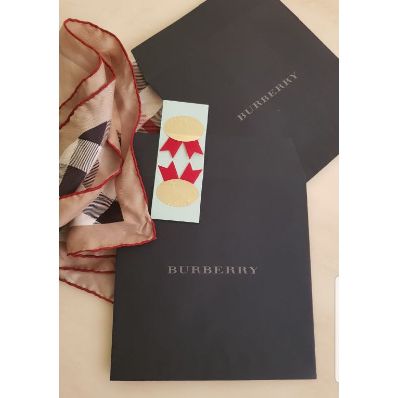 日本原裝 BURBERRY 絲巾/手帕 專用紙袋 包裝袋 附封口貼紙【🚫無含內容物】