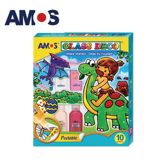 免運 韓國AMOS 10色22ML主題玻璃彩繪膠 兒童玻璃彩繪 兒童玩具 繪畫玩具 (台灣總代理公司貨)