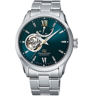 ORIENT STAR 東方之星 綠面鏤空鋼帶機械錶 藍寶石水晶玻璃鏡面 39mm RE-AT0002E 臺灣公司貨