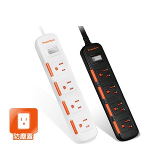 群加 PowerSync 一開四插滑蓋防塵防雷擊延長線(314DN9018)