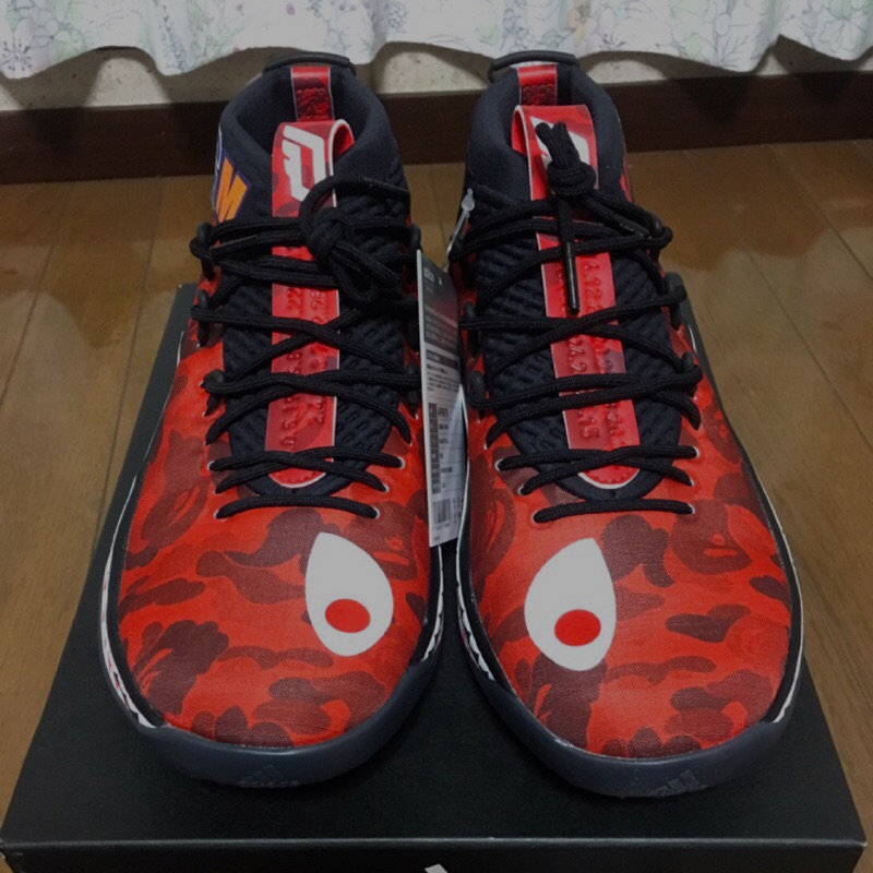 Adidas Dame 4  bape 愛迪達 聯名款 紅迷彩 鯊魚 籃球鞋