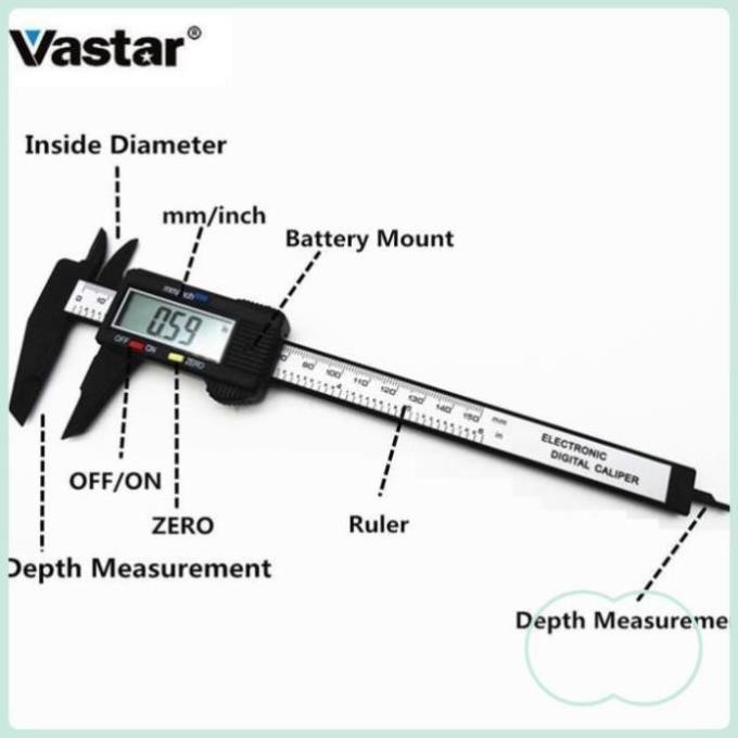 Vastar 150mm 電子機械卡尺/帶液晶屏的尺子