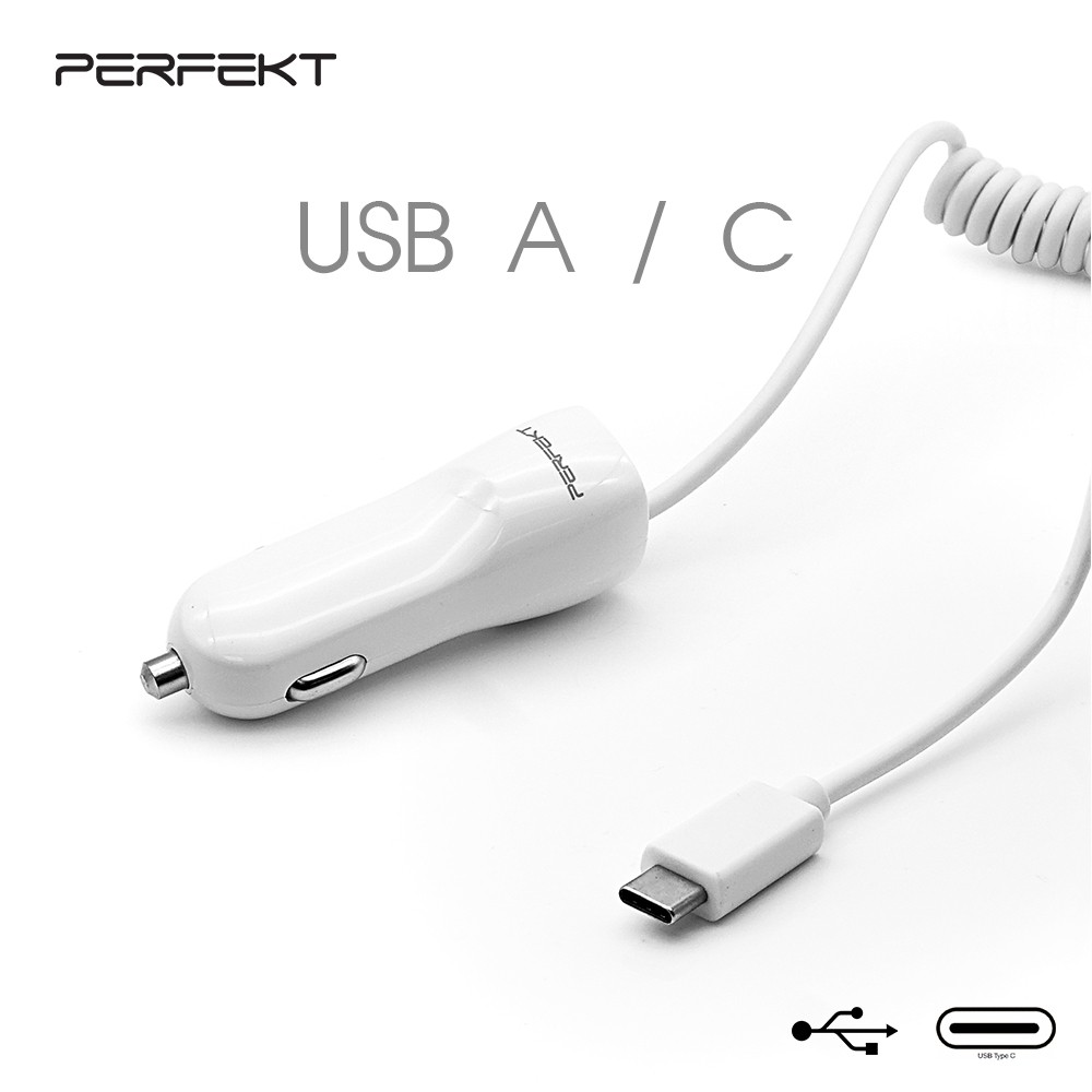 Perfekt 5v 3 4a Usb A C車用充電線1 5m 白 蝦皮購物