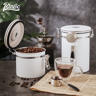 Bincoo不銹鋼咖啡豆密封罐咖啡粉密封罐咖啡豆保存罐單向排氣儲存保鮮收納呼吸儲存罐