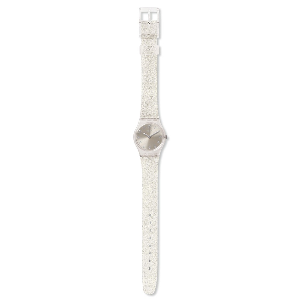 【SWATCH】Lady 原創 手錶 瑞士錶 SILVER GLISTAR TOO 銀色星沙-25mm LK343E