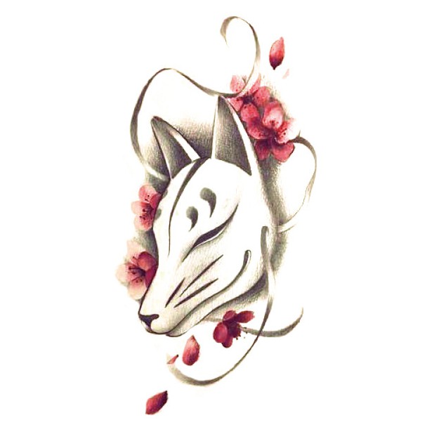 少量現貨 防水紋身貼紙 狐狸面具 蝦皮購物