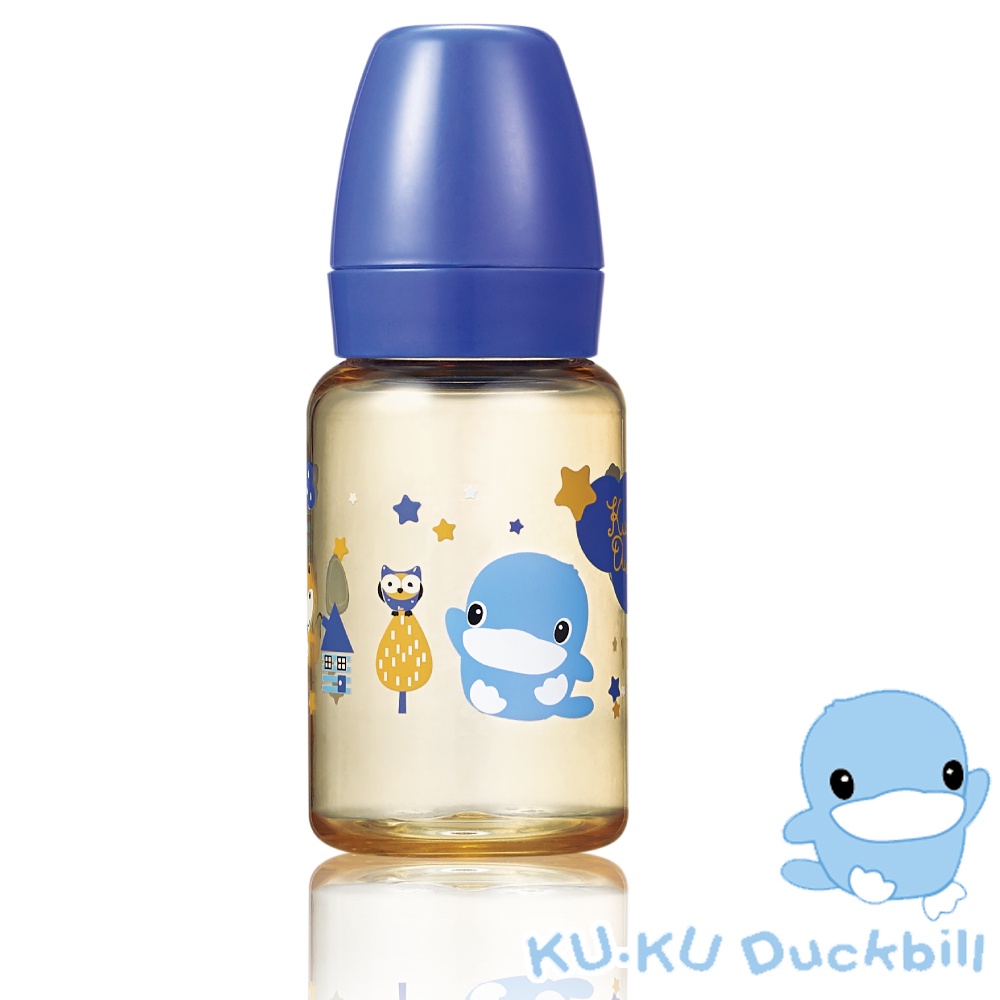 【KU.KU酷咕鴨】PPSU星燦標準奶瓶 藍/紫140ml(5854)