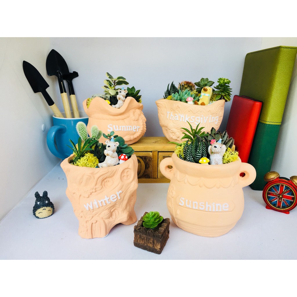 藤興工作室 陶瓷色可愛英文字母花盆多肉植物創意花盆 蝦皮購物