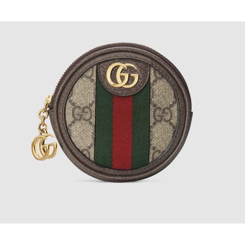 精品正貨-專櫃購入GUCCI Ophidia 圓餅零錢包 V型 鑰匙包