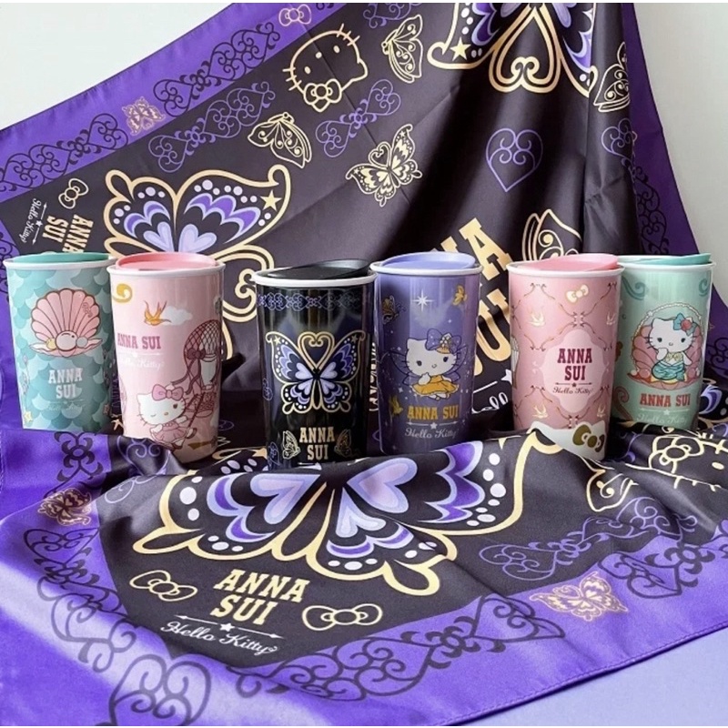 7-11 Hello Kitty&amp;Anna sui 最新2022 聯名快閃購雙層陶瓷馬克杯（款式隨機）全新未拆封