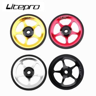 Litepro 密封軸承易輪鋁合金 CNC Easywheel 超輕推輪 Brompton 折疊自行車 BMX 自行車