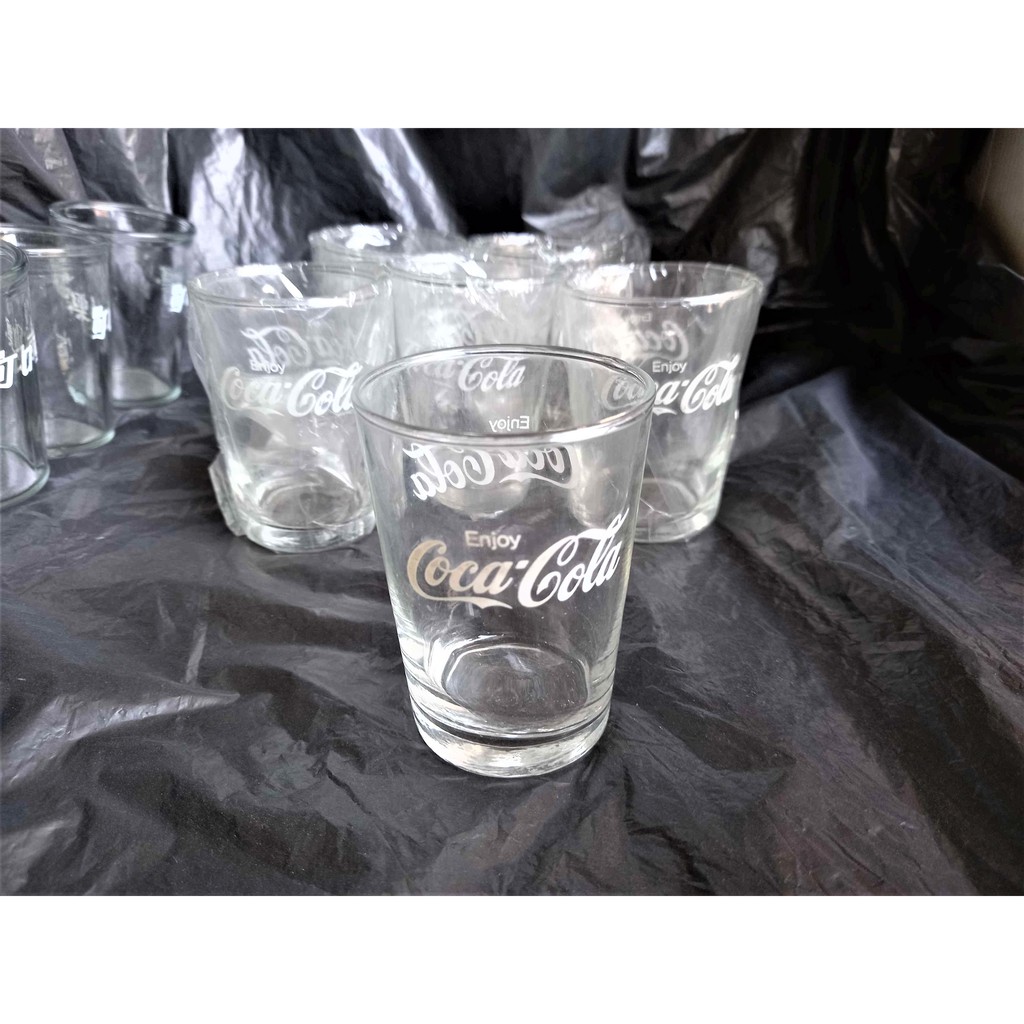 台灣早期懷舊【企業品牌: 可口可樂Coca Cola)】Enjoy Coca-Cola (英文版)玻璃杯