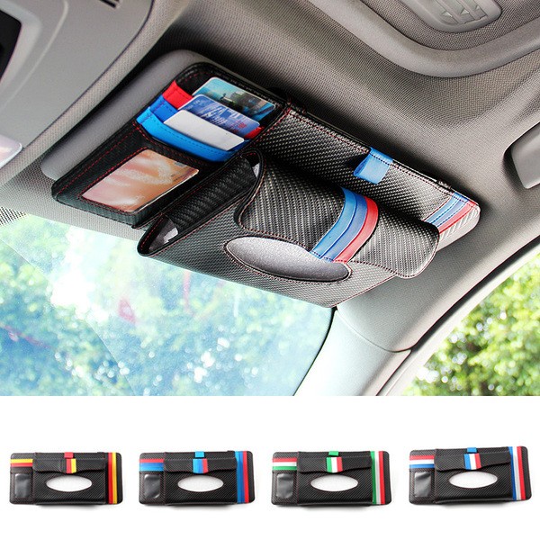 VW 福斯 碳纖維紋 遮陽板面紙盒 衛生紙盒 CD卡槽 三色 Golf Jetta Polo Tiguan