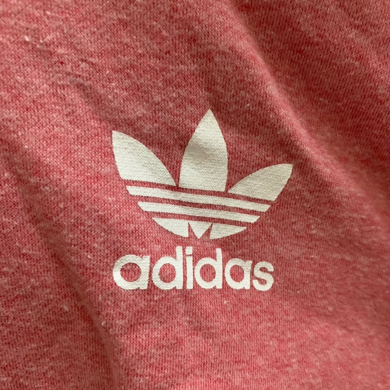 二手-粉色Adidas抽繩帽T