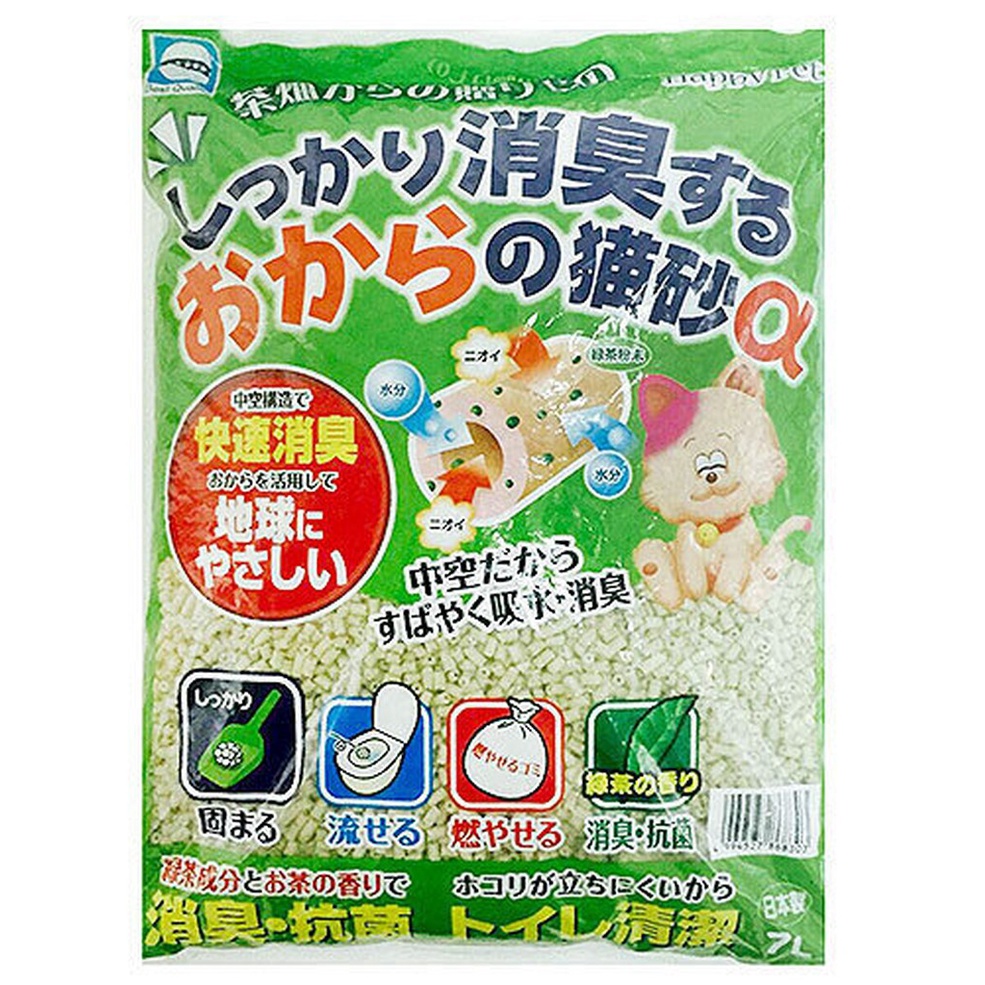 米可多寵物精品 6包價日本大塚單孔水蜜桃綠茶豆腐砂綠茶貓砂綠茶砂7L 可沖馬桶(日本製)