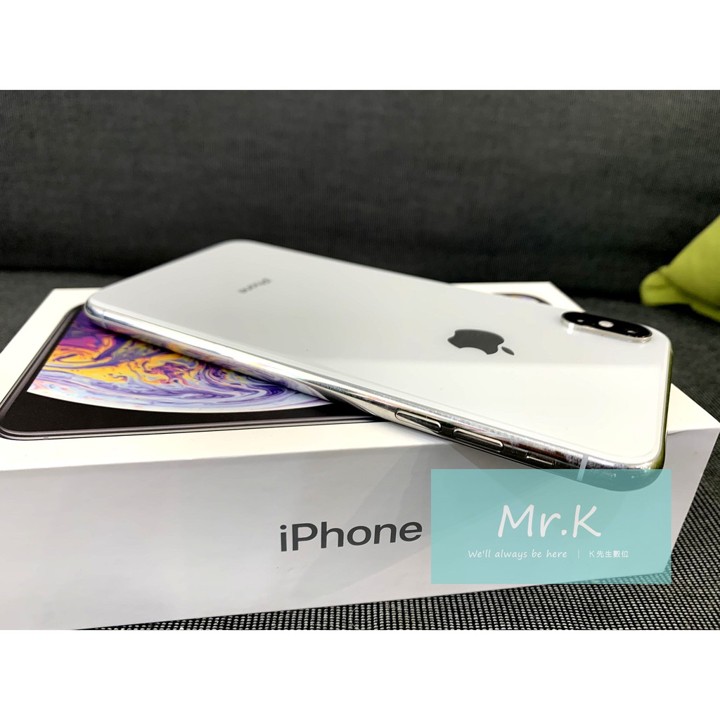 【K先生認證二手機】iPhoneXs Max 6.5吋 64G 8成5新 白銀色 功能正常 無拆修 買到賺到 CP值高