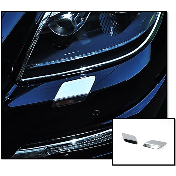 圓夢工廠 Benz SLK R172 2011~2020 SLK200 SLK250 改裝 鍍鉻銀 前燈洗燈蓋 噴水蓋貼