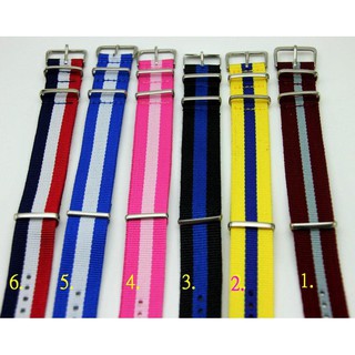 20mm~Nylon Watch Strap 尼龍NATO zulu G10四環時尚軍用錶帶DW timex