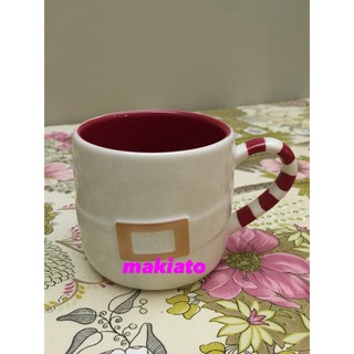 賣家收藏~小小牛瑪奇朵~全新日本(Starbucks)星巴克2014聖誕節/耶誕節柺杖糖腰帶款馬克杯
