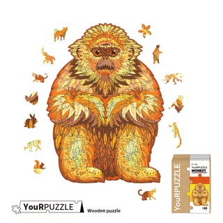 YouRPuzzle拼圖 臺灣現貨 金絲猴 檢驗合格木質動物拼圖 不規則木製拼圖 精美設計外盒