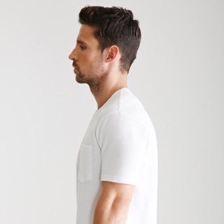 Forever 21 longline oversized white tee xs