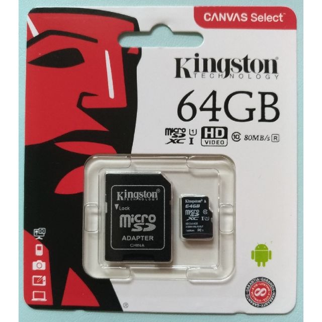 金士頓  MicroSDXC/UHS-I 
C10 記憶卡 (SDCS/64GB/128GB)