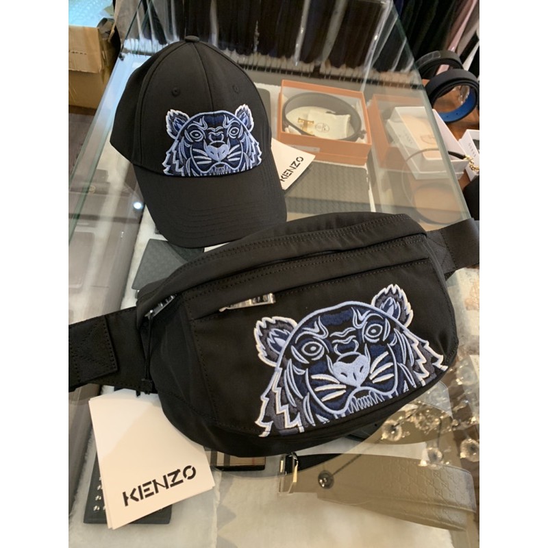 Limit 精品✔️Kenzo 春夏最新款配色 黑藍色設計 刺繡logo搭配 腰包、棒球帽