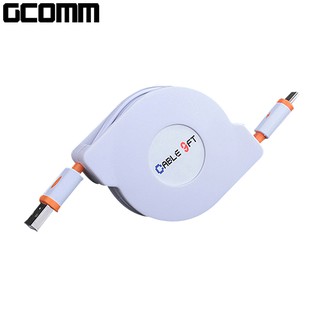 GCOMM micro-USB 強固型高速充電傳輸伸縮扁線 (1米)溫暖橘