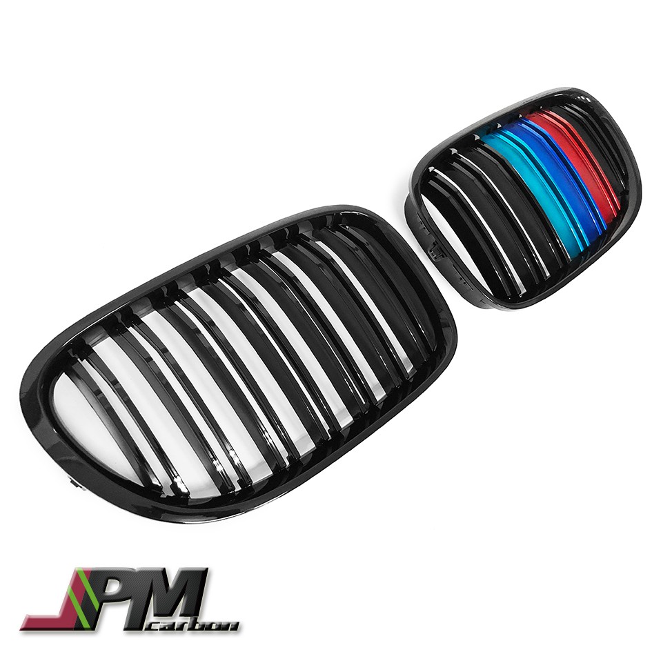JPM Carbon 水箱護罩 鼻頭 亮黑+金屬三色 雙線 BMW F01 7系列 [超低價]