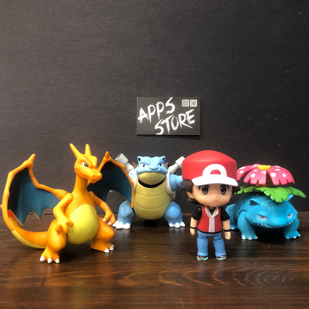 [APPS]-實拍 GSC 神奇寶貝 pokemon 黏土人 冠軍 RED 噴火龍 妙蛙花 水箭龜 小智港版 公仔 模型