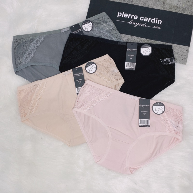 [Pierre Cardin]  多色蕾絲素面包臀內褲