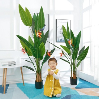 摩登時尚一派 北歐 假花 仿真花 擺件 客廳裝飾 綠植 吉祥鳥 室內大型植物 假盆栽 鶴望蘭
