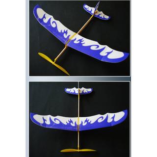 【夜市王】 雷鳥橡皮筋動力飛機模型 拼裝非遙控 固定翼 超大滑翔機29元