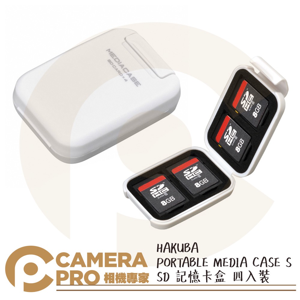 ◎相機專家◎ HAKUBA PORTABLE MEDIA CASE S SD 記憶卡盒 四入裝 HA371314 公司貨
