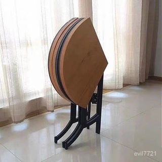 【折疊桌子】廠傢直銷代折疊餐桌實木收納圓形餐桌傢用小戶型多功能網紅伸縮變形餐桌 FNJQ