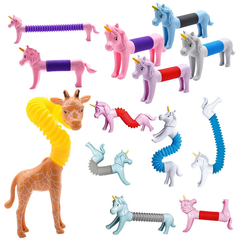 新的流行管狗脖子長頸鹿獨角獸恐龍感官玩具成人煩躁減壓玩具孩子禮物 2022