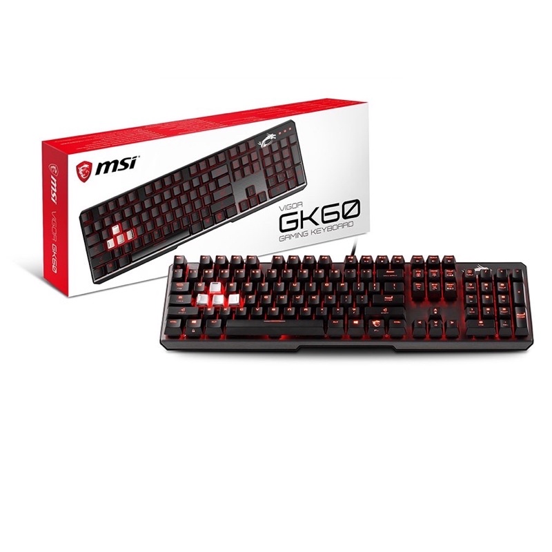 MSI微星 Vigor GK60 有線機械式鍵盤/青軸/櫻桃/紅光