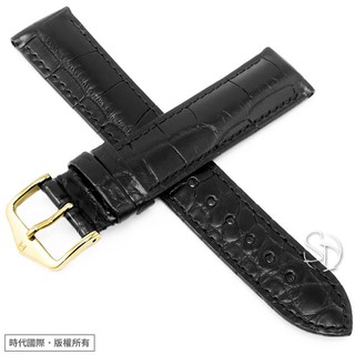 【海奕施 HIRSCH】10200759 黑色 鱷魚皮錶帶 Gen. Alligator M 附工具 真皮錶帶 台南時代