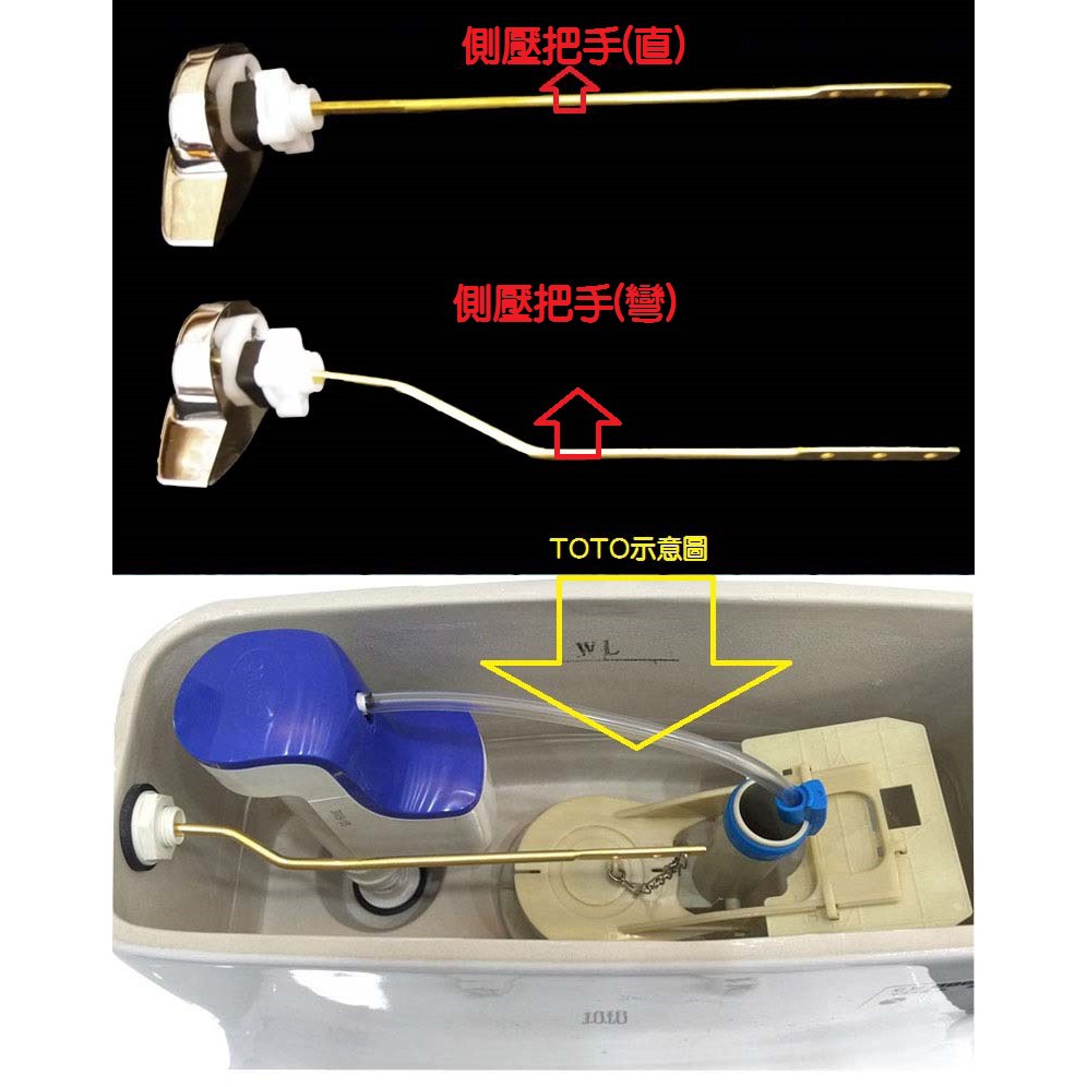 Toto Kohler Hcg 馬桶把手側按鈕銅連桿cw6sgu Cw864sgu Cw865sgu 蝦皮購物