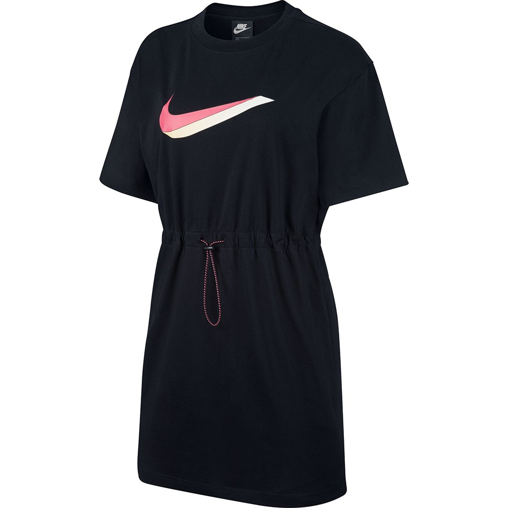 NIKE 耐吉207女款短袖連身裙AS W NSW ICN CLSH DRESS SS 寬鬆 黑 CU5173010