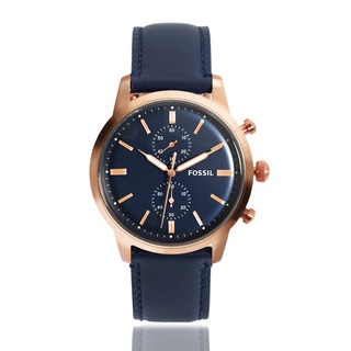 FOSSIL 原廠平行輸入手錶 | 城區計時腕錶 - 玫瑰金x深藍 FS5436