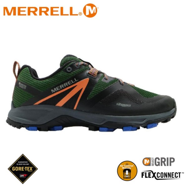 【MERRELL 美國 男 MQM FLEX 2 GORE-TEX 健行鞋《黑/深綠》】ML034943/健走/悠遊山水