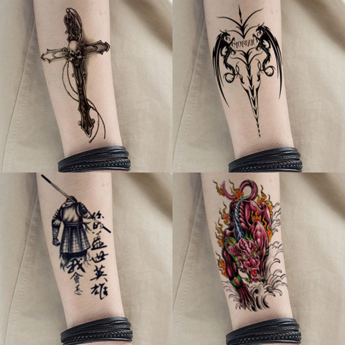 現貨小手臂圖騰紋身貼防水男女半臂小臂腿龍虎狼持久仿真刺青貼紙網紅同款紋身貼英文字母紋身貼泫雅風紋身貼刺青貼