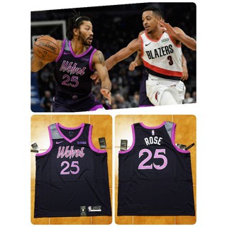 Derrick Rose Nike 灰狼城市款球衣含贊助標 City SW 飆風玫瑰